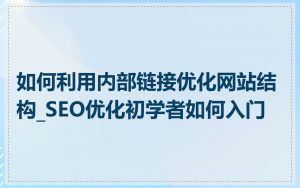 如何利用内部链接优化网站结构_SEO优化初学者如何入门