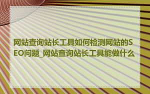 网站查询站长工具如何检测网站的SEO问题_网站查询站长工具能做什么
