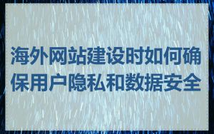海外网站建设时如何确保用户隐私和数据安全