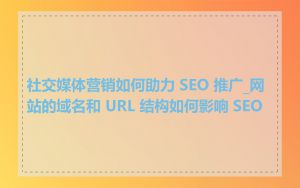 社交媒体营销如何助力 SEO 推广_网站的域名和 URL 结构如何影响 SEO