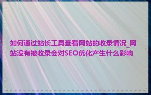 如何通过站长工具查看网站的收录情况_网站没有被收录会对SEO优化产生什么影响