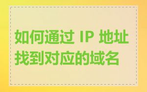 如何通过 IP 地址找到对应的域名