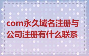 com永久域名注册与公司注册有什么联系