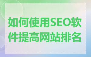 如何使用SEO软件提高网站排名