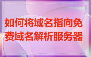如何将域名指向免费域名解析服务器