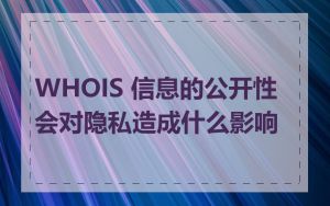 WHOIS 信息的公开性会对隐私造成什么影响
