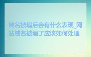 域名被墙后会有什么表现_网站域名被墙了应该如何处理