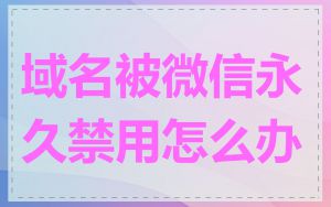 域名被微信永久禁用怎么办