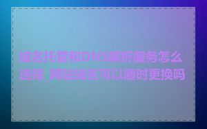 域名托管和DNS解析服务怎么选择_网站域名可以随时更换吗