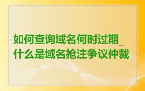 如何查询域名何时过期_什么是域名抢注争议仲裁