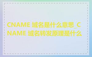 CNAME 域名是什么意思_CNAME 域名转发原理是什么