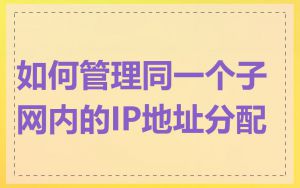 如何管理同一个子网内的IP地址分配