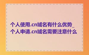 个人使用.cn域名有什么优势_个人申请.cn域名需要注意什么