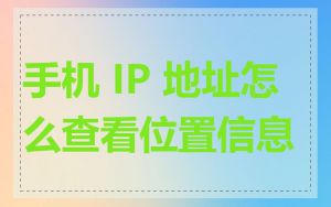 手机 IP 地址怎么查看位置信息