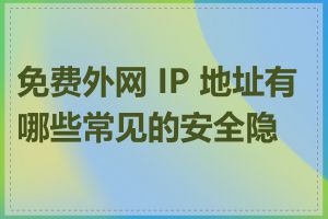 免费外网 IP 地址有哪些常见的安全隐患