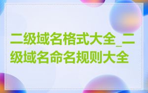 二级域名格式大全_二级域名命名规则大全