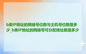 b类IP地址的网络号位数与主机号位数是多少_b类IP地址的网络号可分配地址数是多少