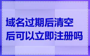 域名过期后清空后可以立即注册吗