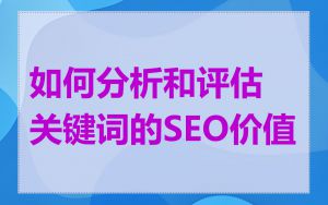 如何分析和评估关键词的SEO价值