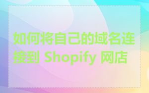 如何将自己的域名连接到 Shopify 网店