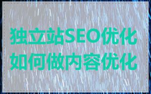 独立站SEO优化如何做内容优化