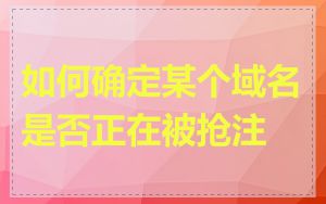 如何确定某个域名是否正在被抢注