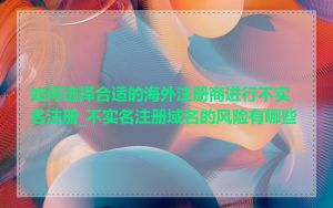 如何选择合适的海外注册商进行不实名注册_不实名注册域名的风险有哪些