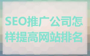 SEO推广公司怎样提高网站排名