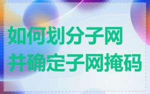 如何划分子网并确定子网掩码