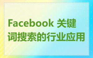 Facebook 关键词搜索的行业应用