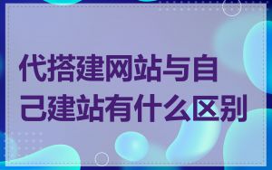 代搭建网站与自己建站有什么区别