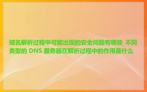 域名解析过程中可能出现的安全问题有哪些_不同类型的 DNS 服务器在解析过程中的作用是什么