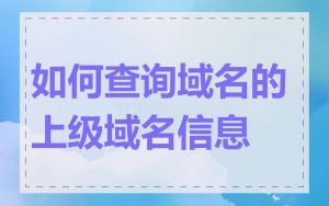 如何查询域名的上级域名信息