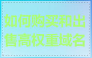 如何购买和出售高权重域名