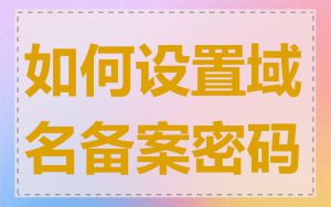 如何设置域名备案密码