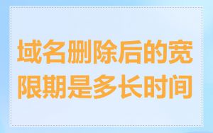域名删除后的宽限期是多长时间