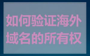 如何验证海外域名的所有权