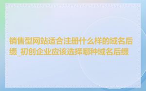 销售型网站适合注册什么样的域名后缀_初创企业应该选择哪种域名后缀