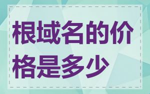 根域名的价格是多少