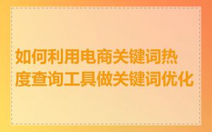 如何利用电商关键词热度查询工具做关键词优化