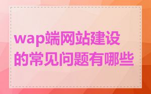 wap端网站建设的常见问题有哪些