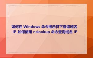 如何在 Windows 命令提示符下查询域名 IP_如何使用 nslookup 命令查询域名 IP