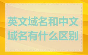 英文域名和中文域名有什么区别