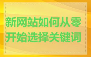新网站如何从零开始选择关键词