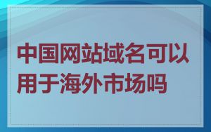 中国网站域名可以用于海外市场吗