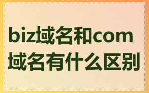 biz域名和com域名有什么区别