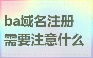 ba域名注册需要注意什么