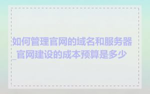 如何管理官网的域名和服务器_官网建设的成本预算是多少