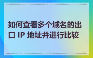 如何查看多个域名的出口 IP 地址并进行比较