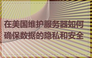在美国维护服务器如何确保数据的隐私和安全